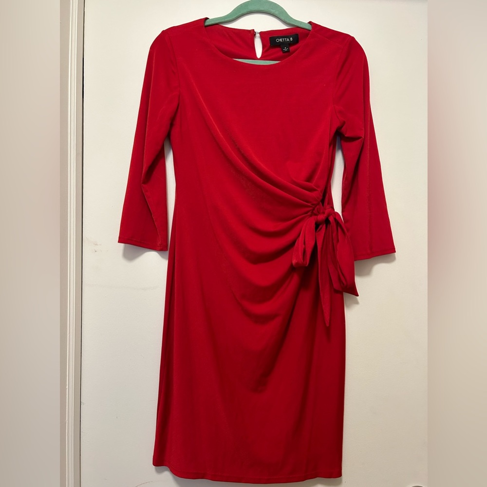 Red dress with bow - size 4